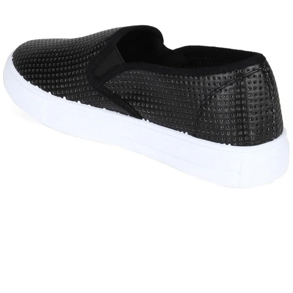 Qupid Black and White Slip-On Loafers - Picture 6 of 10